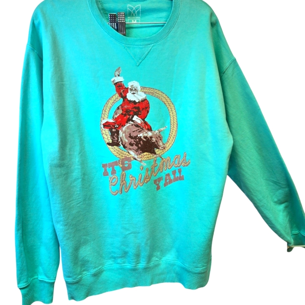 Living Fully Co  Mallory Ervin It's Christmas Yall sweatshirt Rodeo Santa